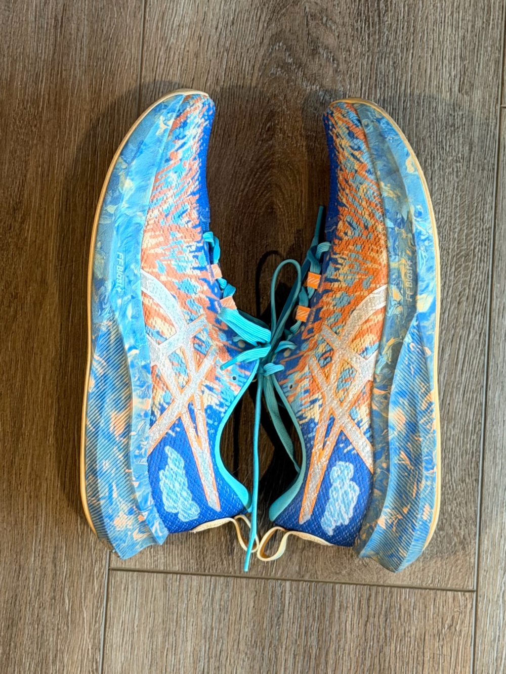 Asics Women’s sz 9.5 Bright Blue / Orange Noosa Tri Sneakers - Picture 4 of 5